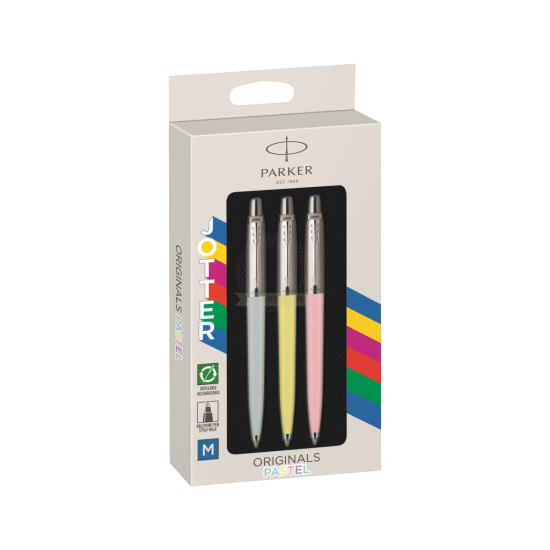 Parker Jotter Originals Pastel Trio Blue & Pink & Yellow Pen Set - Special Edition
