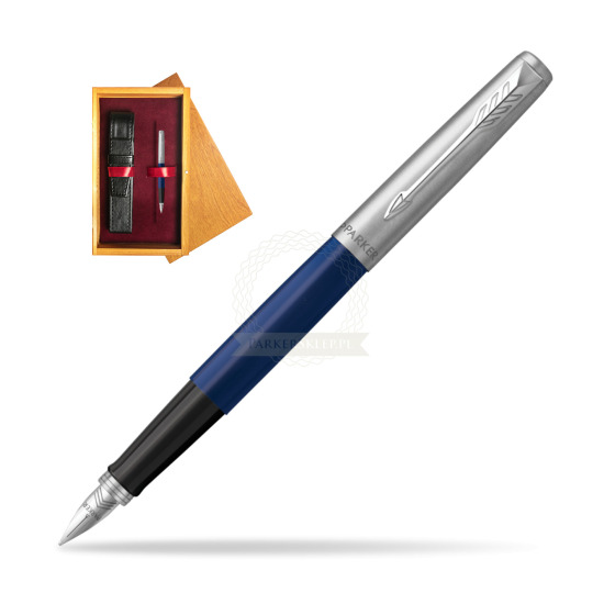 Parker Jotter Originals Navy Blue Penna Stilografica in single wooden box Honey Single Maroon