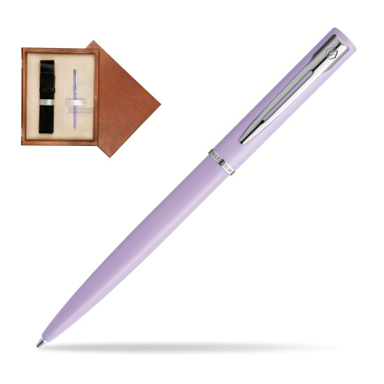 Waterman Allure PURPLE CT Penna a Sfera in single wooden box Mahogany Single Ecru