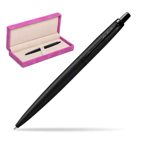 Parker Jotter XL Monochrome Black Pen - Special Edition in suede box fuchsia