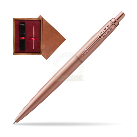 Parker Jotter XL Monochrome Pink Gold Pen - Special Edition in single wooden box Mahogany Single Maroon