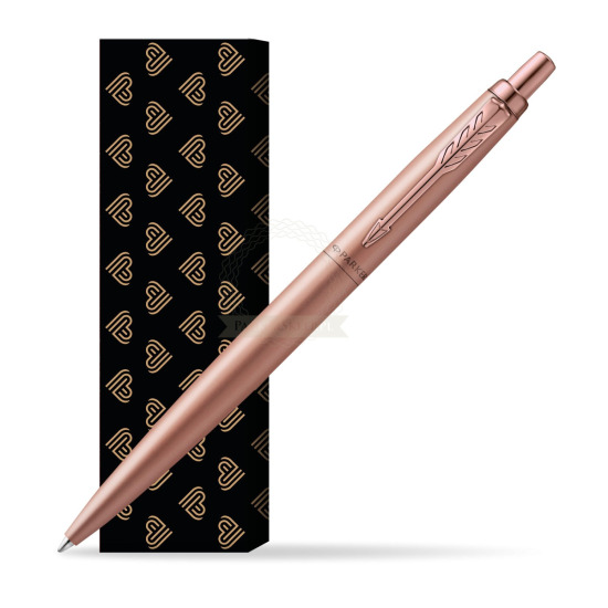 Parker Jotter XL Monochrome Pink Gold Pen - Special Edition in cover Golden Hearts