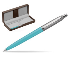 Parker Jotter Originals Blue Azure Ballpen in the brown leather box