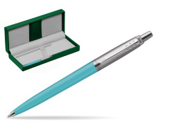 Parker Jotter Originals Blue Azure Ballpen in the green leather box