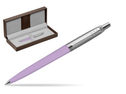 Parker Jotter Originals Pastel Lilac Ballpoint pen in the brown leather box