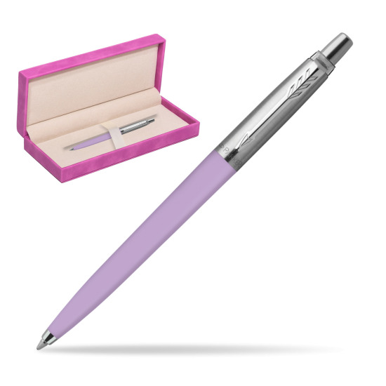 Parker Jotter Originals Pastel Lilac Penna a sfera in suede box fuchsia