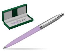 Parker Jotter Originals Pastel Lilac Ballpoint pen in the green leather box