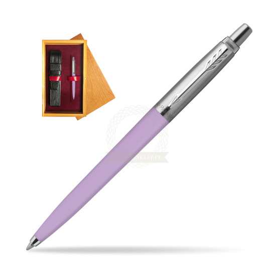 Parker Jotter Originals Pastel Lilac Penna a sfera in single wooden box Honey Single Maroon
