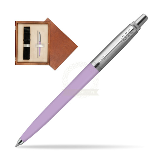 Parker Jotter Originals Pastel Lilac Penna a sfera in single wooden box Mahogany Single Ecru