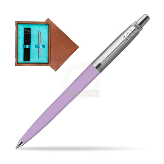 Parker Jotter Originals Pastel Lilac Penna a sfera in single wooden box Mahogany Single Turquoise 
