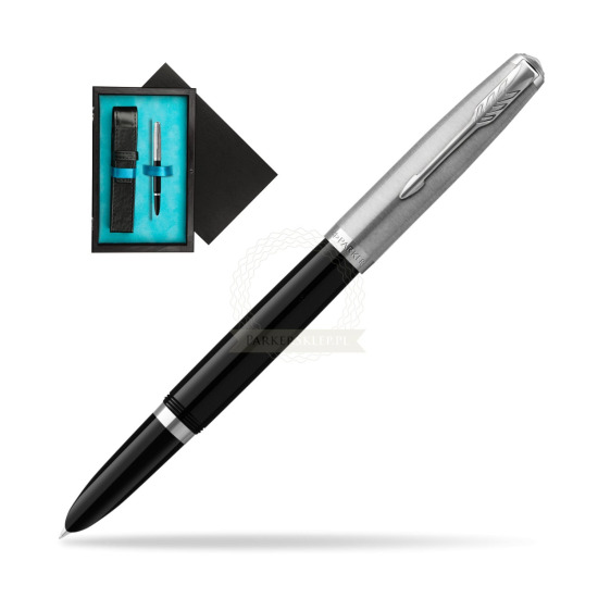 Parker 51 Black CT Fountain Pen in single wooden box Black Single Turquoise