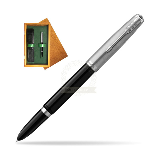 Parker 51 Black CT Fountain Pen in single wooden box Honey Single Green