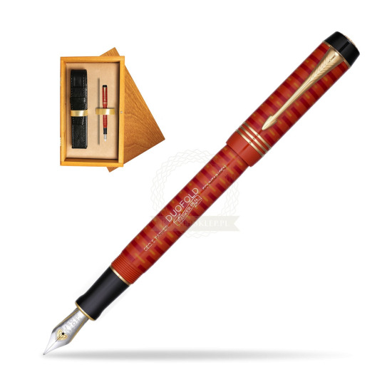 Parker Duofold 100th Big Red GT Penna Stilografica in single wooden box Honey Single Ecru