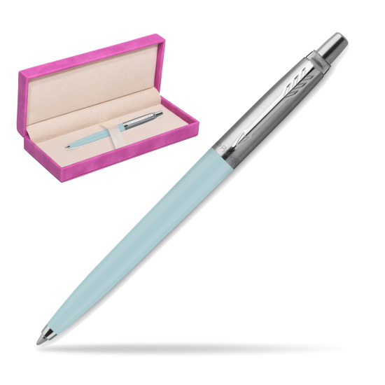 Penna Bambina blu pastello Parker Jotter Originals - Edizione speciale in suede box fuchsia