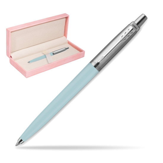 Penna Bambina blu pastello Parker Jotter Originals - Edizione speciale in suede box pink