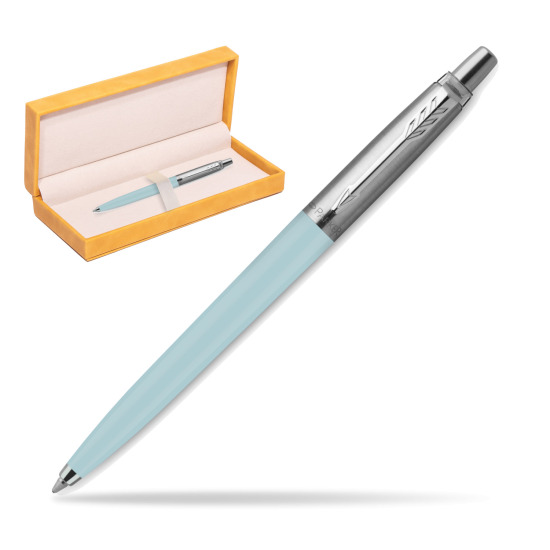 Penna Bambina blu pastello Parker Jotter Originals - Edizione speciale in suede box yellow