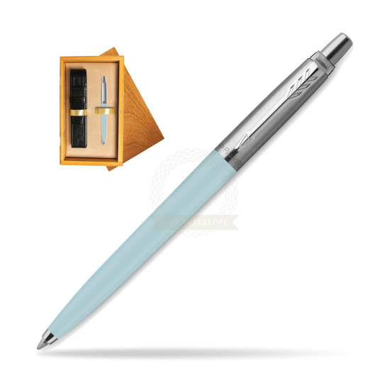 Penna Bambina blu pastello Parker Jotter Originals - Edizione speciale in single wooden box Honey Single Ecru
