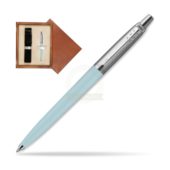 Penna Bambina blu pastello Parker Jotter Originals - Edizione speciale in single wooden box Mahogany Single Ecru