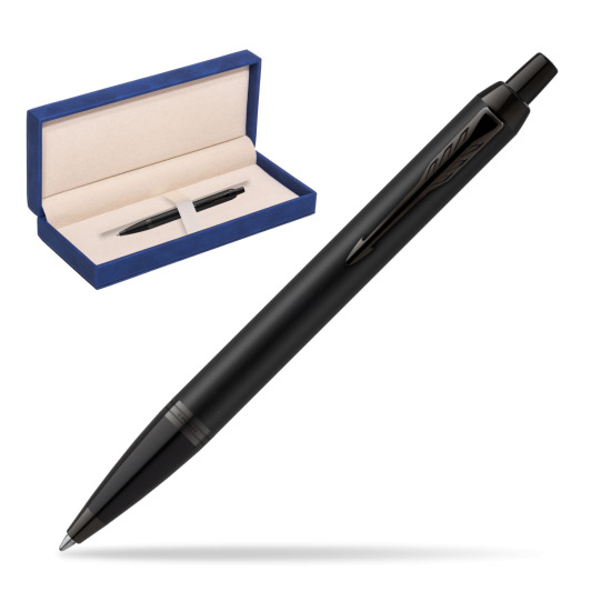 IM Achromatic Black ballpoint pen in suede box navy blue