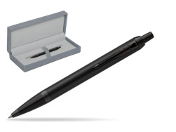 IM Achromatic Black ballpoint pen in suede box grey
