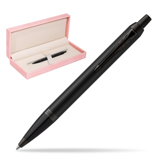 IM Achromatic Black ballpoint pen in suede box pink