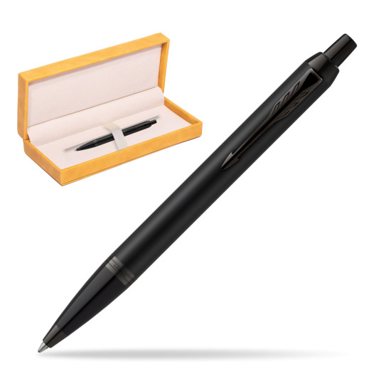 IM Achromatic Black ballpoint pen in suede box yellow
