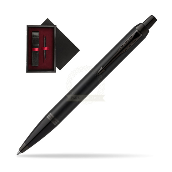 IM Achromatic Black ballpoint pen in single wooden box Black Single Maroon