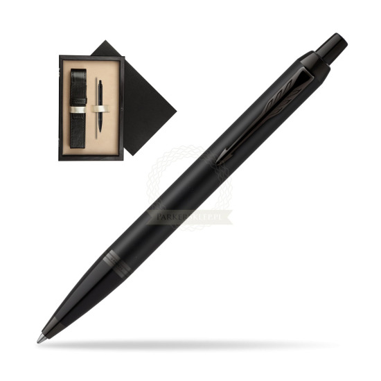 IM Achromatic Black ballpoint pen in single wooden box Wenge Single Ecru