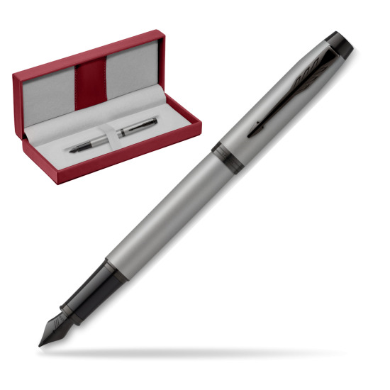 IM Achromatic Gray Fountain Pen in the red leather box