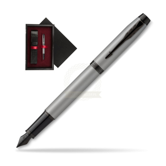 IM Achromatic Gray Fountain Pen in single wooden box Black Single Maroon