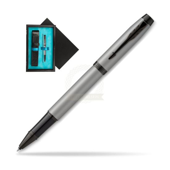 IM Achromatic Gray Rollerball Pen in single wooden box Black Single Turquoise