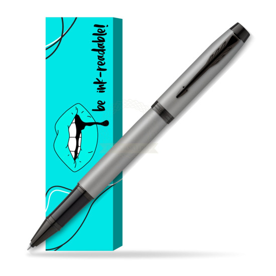 IM Achromatic Gray Rollerball Pen in cover Ink-readable