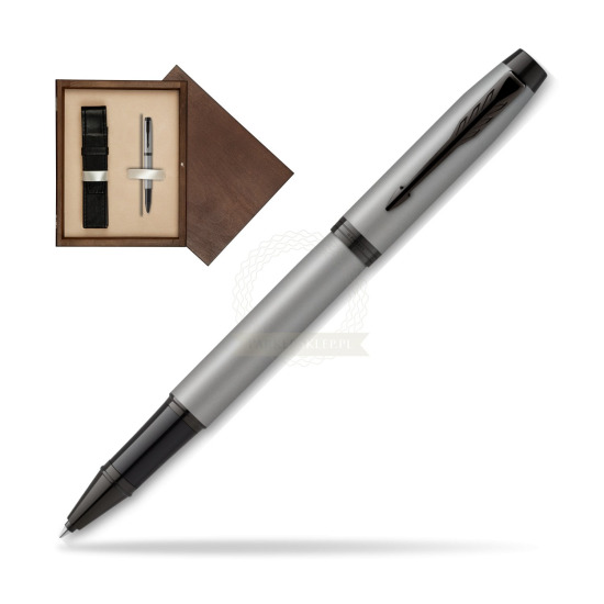 IM Achromatic Gray Rollerball Pen in single wooden box Wenge Single Ecru