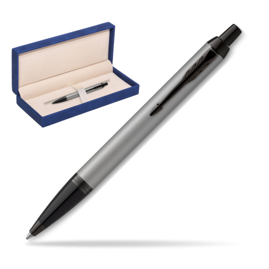 IM Achromatic Gray ballpoint pen in suede box navy blue