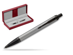 IM Achromatic Gray ballpoint pen in the red leather box