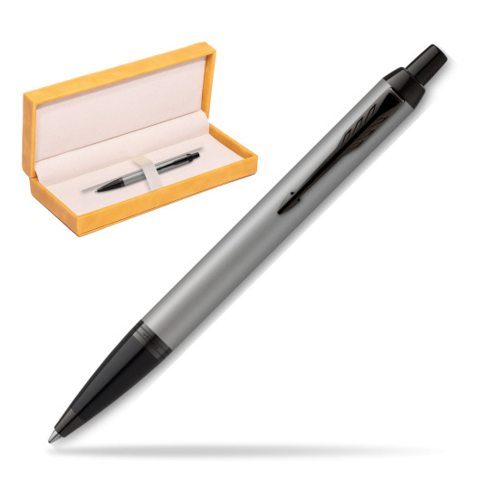 IM Achromatic Gray ballpoint pen in suede box yellow