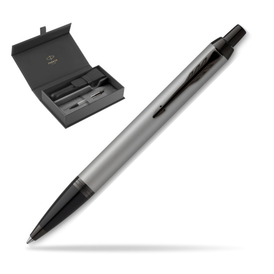 IM Achromatic Gray ballpoint pen in original Parker box, closed case