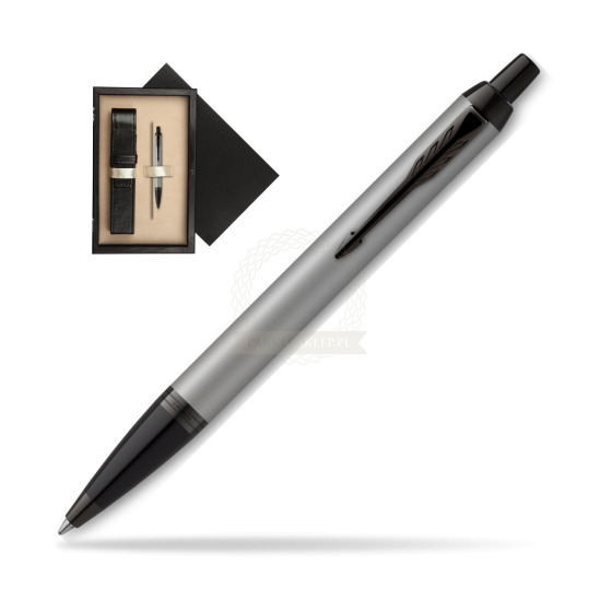 IM Achromatic Gray ballpoint pen in single wooden box Wenge Single Ecru