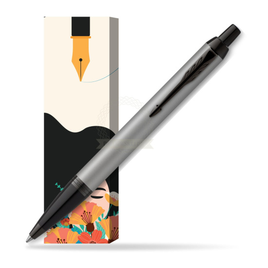 IM Achromatic Gray ballpoint pen in cover Poppy