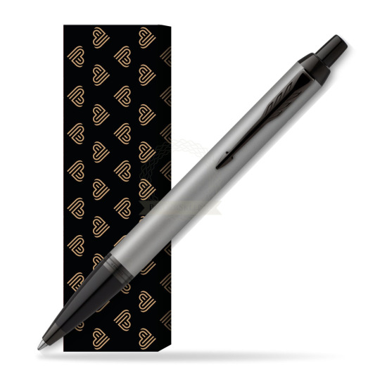 IM Achromatic Gray ballpoint pen in cover Golden Hearts