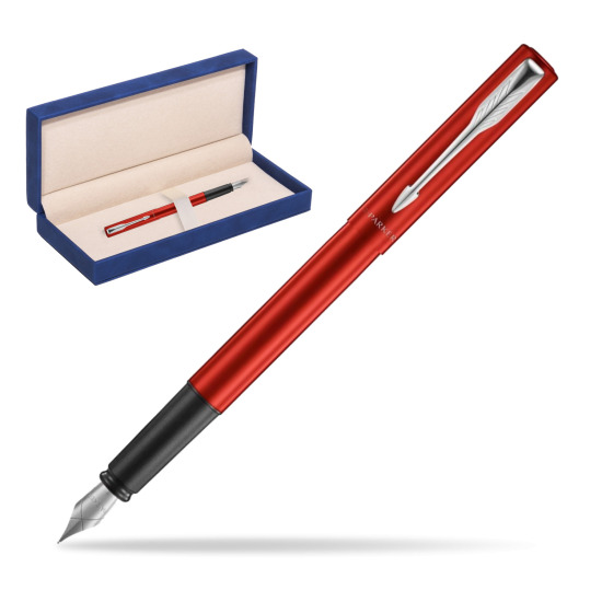 Parker Vector XL Red CT Penna Stilografica in suede box navy blue