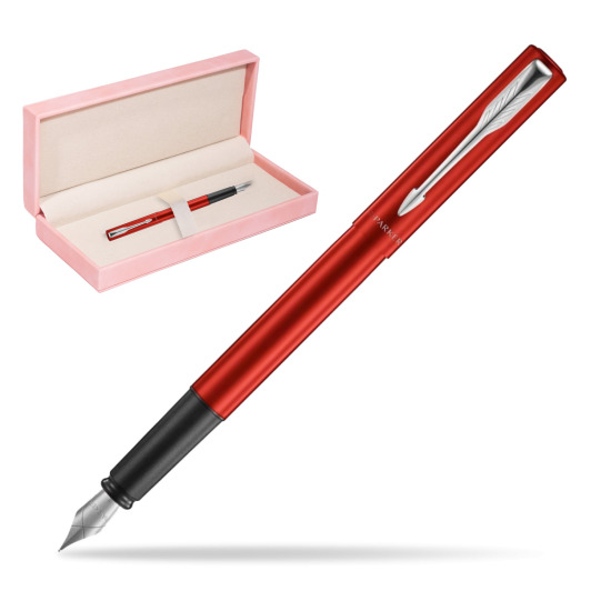 Parker Vector XL Red CT Penna Stilografica in suede box pink