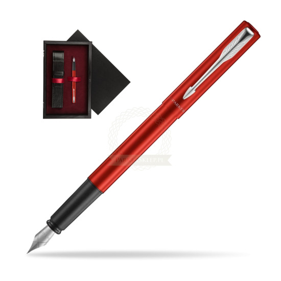 Parker Vector XL Red CT Penna Stilografica in single wooden box Black Single Maroon
