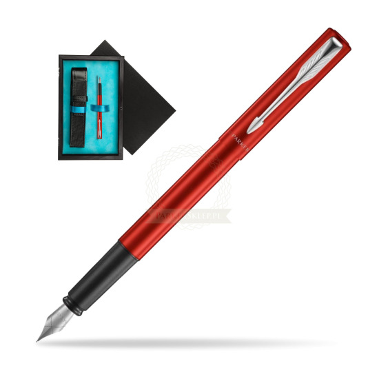 Parker Vector XL Red CT Penna Stilografica in single wooden box Black Single Turquoise