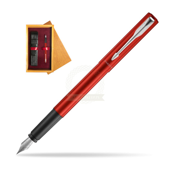 Parker Vector XL Red CT Penna Stilografica in single wooden box Honey Single Maroon