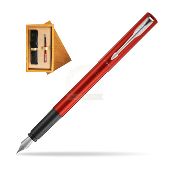 Parker Vector XL Red CT Penna Stilografica in single wooden box Honey Single Ecru
