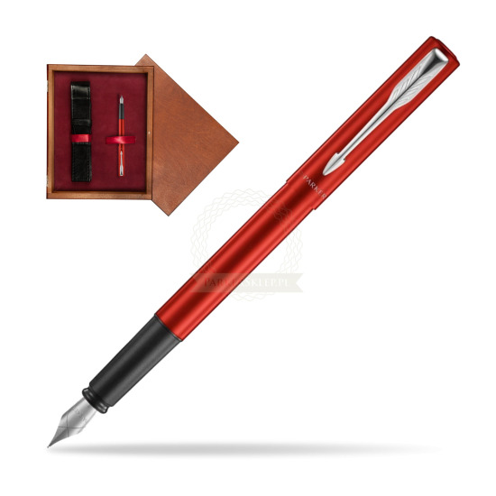 Parker Vector XL Red CT Penna Stilografica in single wooden box Mahogany Single Maroon
