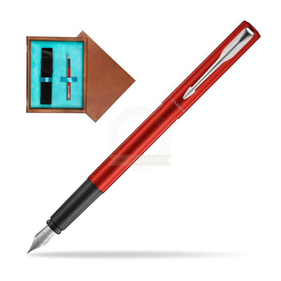 Parker Vector XL Red CT Penna Stilografica in single wooden box Mahogany Single Turquoise 