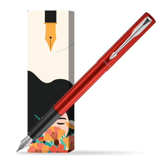 Parker Vector XL Red CT Penna Stilografica in cover Poppy