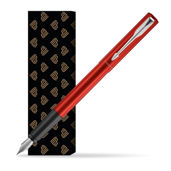 Parker Vector XL Red CT Penna Stilografica in cover Golden Hearts